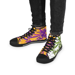 Open image in slideshow, Vintage Cannabis Botanical Men&#39;s High Top Sneakers
