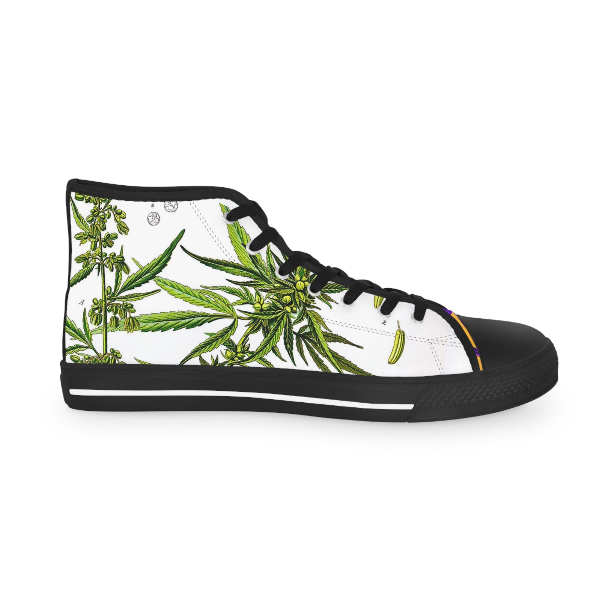 Vintage Cannabis Botanical Men's High Top Sneakers